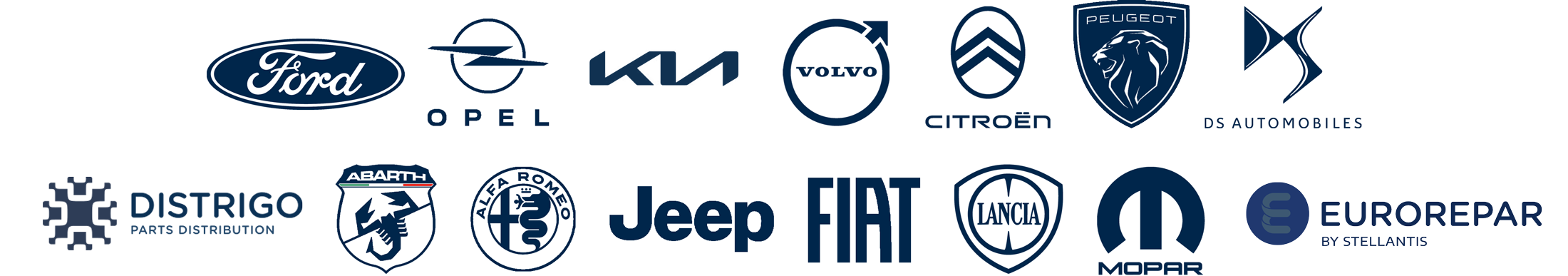 Firmenlogos der Marken für die Heisterparts Ersatzteile bereitstellt