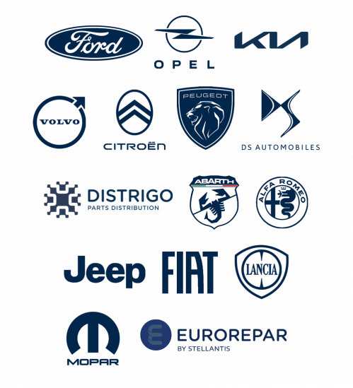 Firmenlogos der Marken für die Heisterparts Ersatzteile bereitstellt